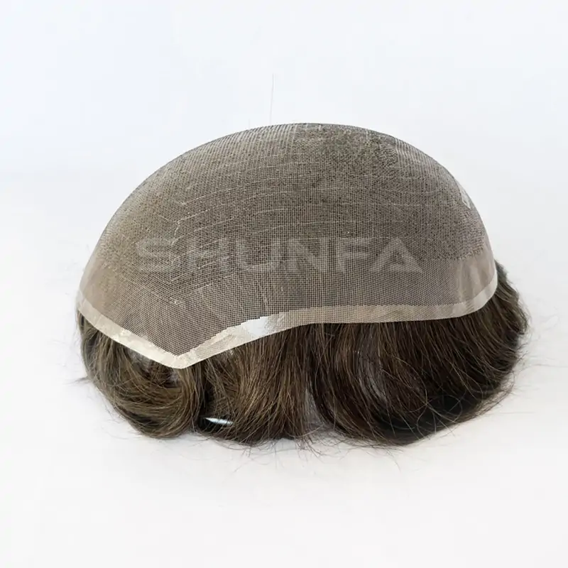 Custom order - Fine welded mono customized order men hair replacement with bleached knots